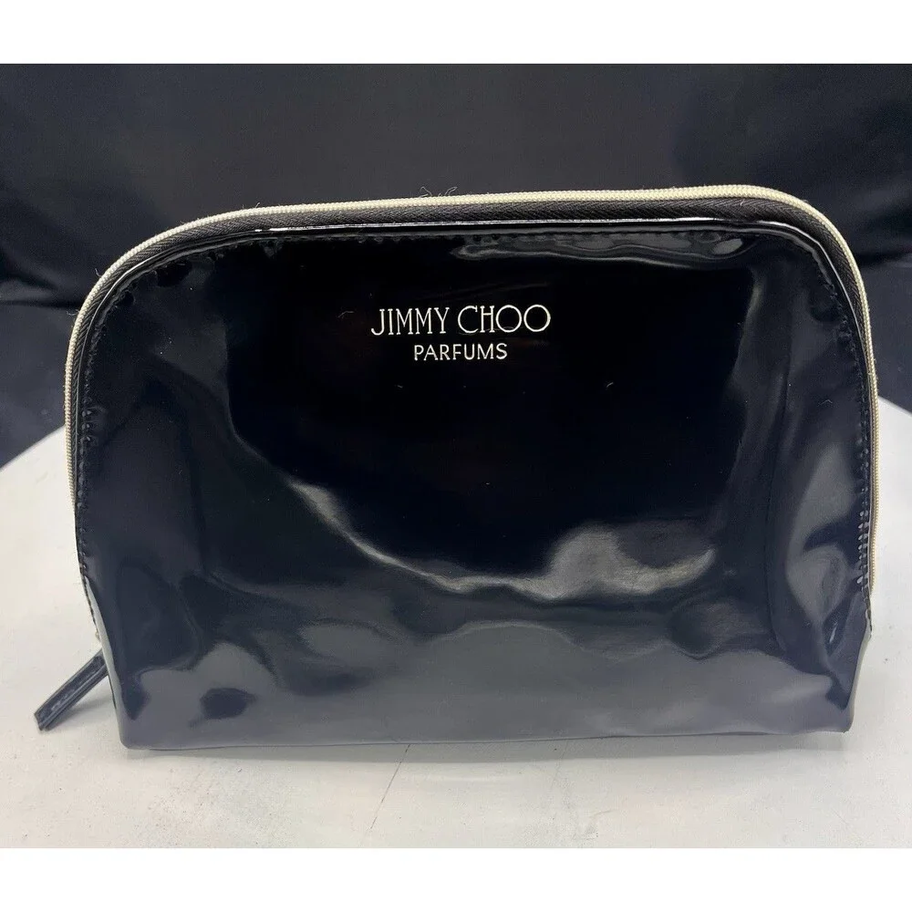Jimmy Choo Parfums Black Zippered Makeup Bag Cosmetic Pouch Zip Closure
